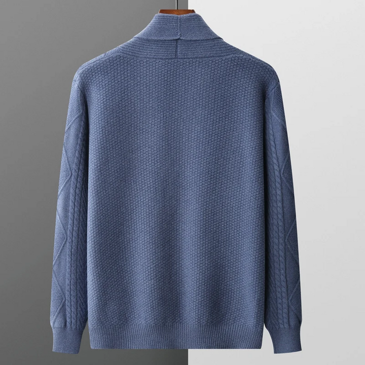 Heren Cardigan Vest met Kabelpatroon en Knoopsluiting